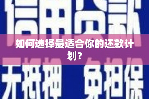 鸡泽如何选择最适合你的还款计划？
