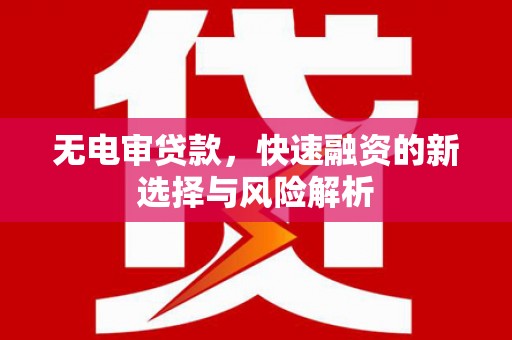 鸡泽无电审贷款，快速融资的新选择与风险解析