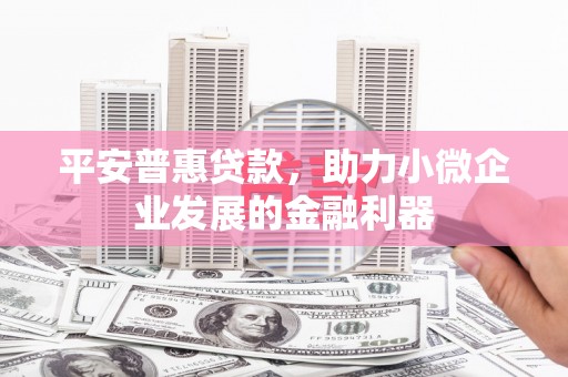 鸡泽平安普惠贷款，助力小微企业发展的金融利器