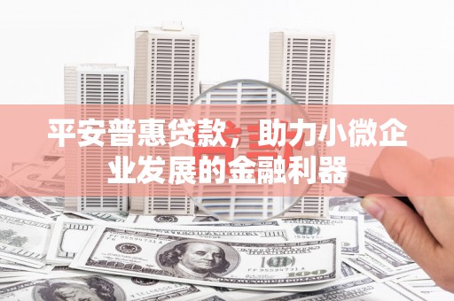 鸡泽平安普惠贷款，助力小微企业发展的金融利器
