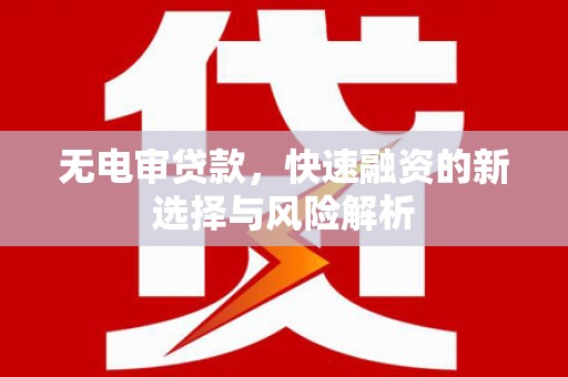 鸡泽无电审贷款，快速融资的新选择与风险解析